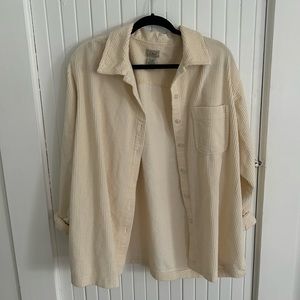 LL bean cream colored corduroy button down, women’s large